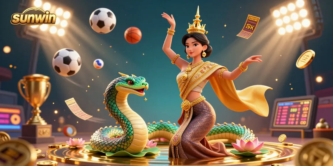 Experience thrilling games with sunwin's immersive online casino atmosphere, highlighted by vibrant characters and dynamic elements.