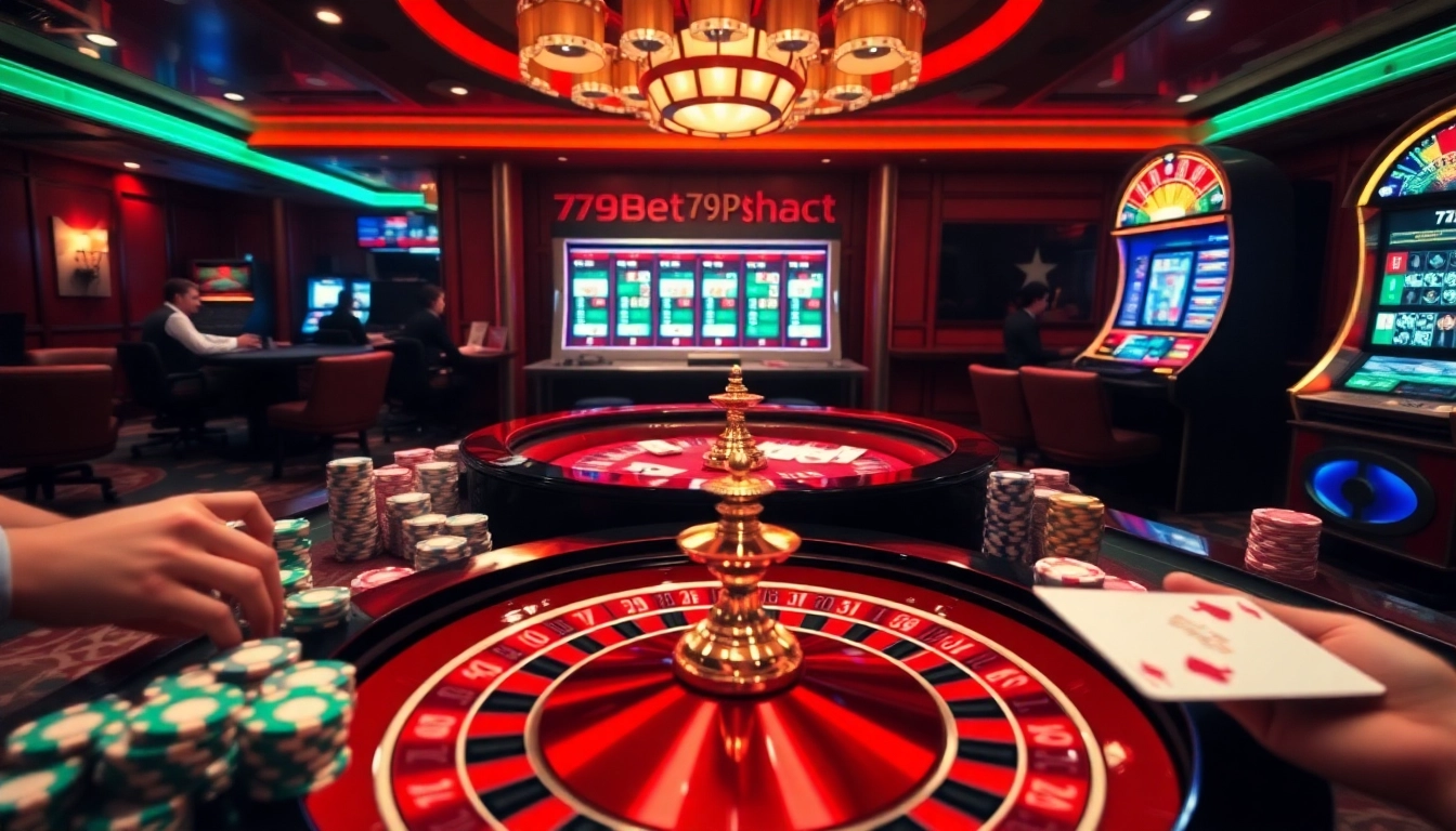 Experience the excitement of 789bet vip at a luxurious casino with roulette, cards, and poker chips.