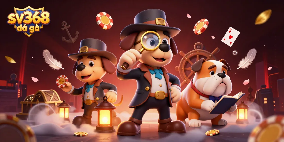 Engage in thrilling sv368 đá gà action as cartoon characters uncover treasure in a vibrant gambling scene.
