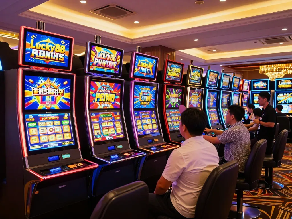 Experience the excitement of playing Lucky88 slots in a vibrant casino atmosphere