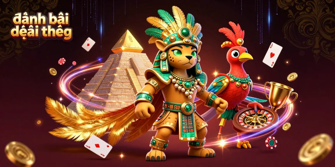 Experience thrilling đánh bài đổi thưởng gameplay with a vibrant 3D casino illustration.