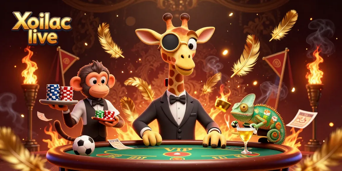 Xoilac live delivers a vibrant sports betting scene featuring a high-roller giraffe and gaming elements.