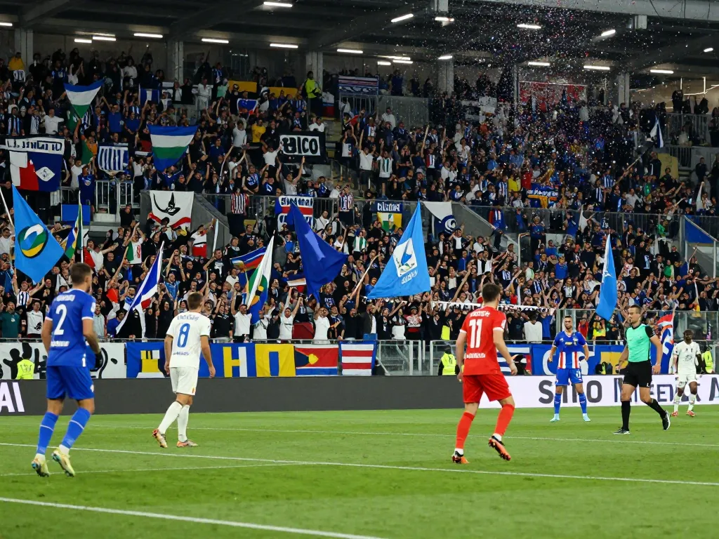 Soi kèo bóng đá Ý scene capturing the excitement of Serie A matches with fans, players, and vibrant atmosphere.