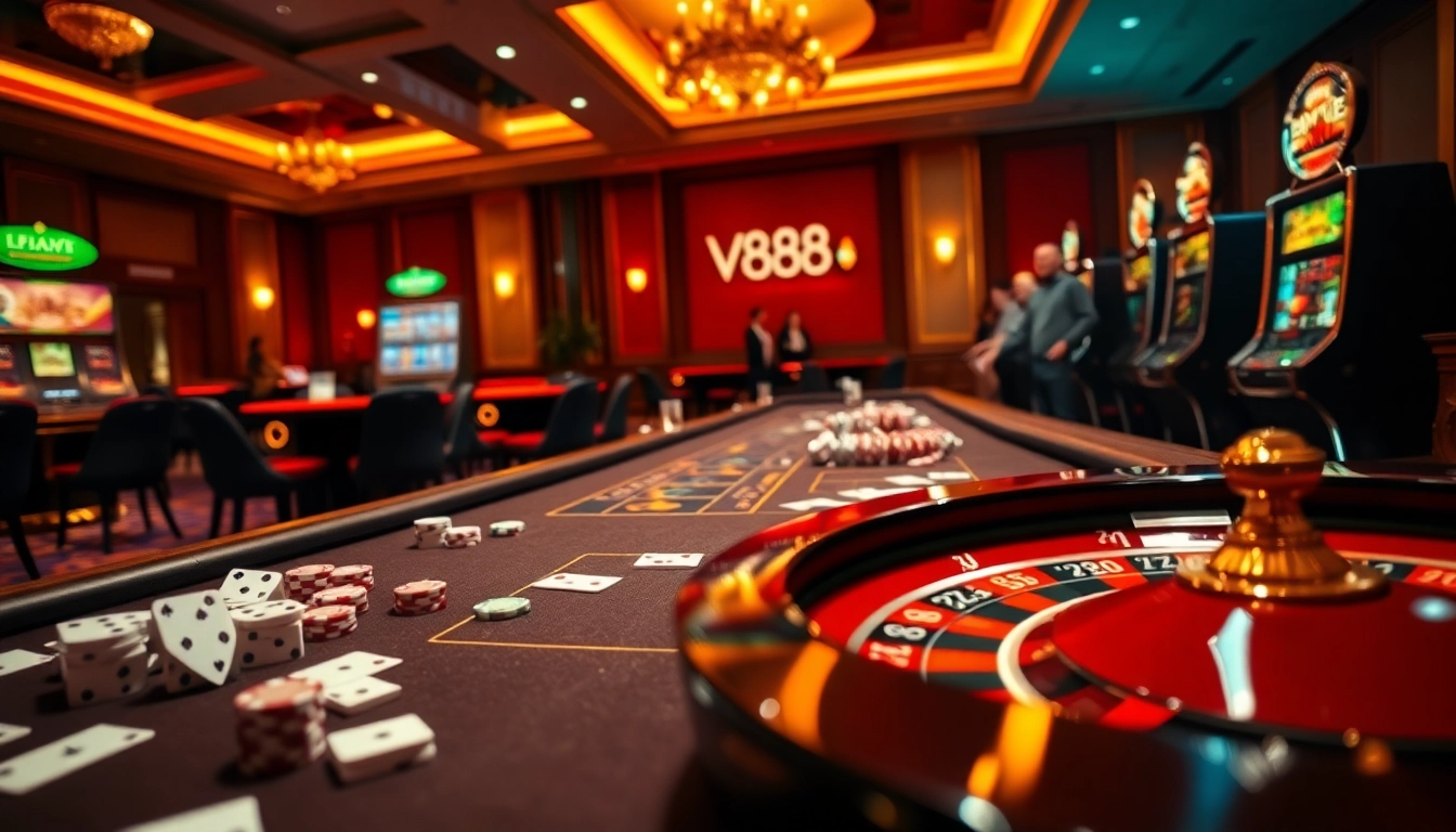 Players enjoying an exciting game at EV88's luxurious online casino tables.