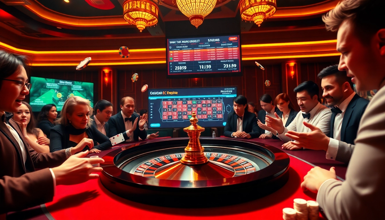Engaging players at a roulette table showcasing various betting options at https://tapdoankjc.com/.