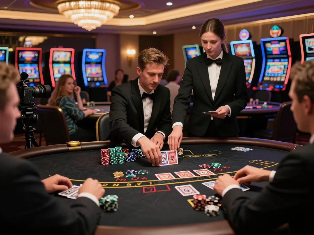 DAGA players strategizing in a dynamic blackjack game at a luxurious casino table