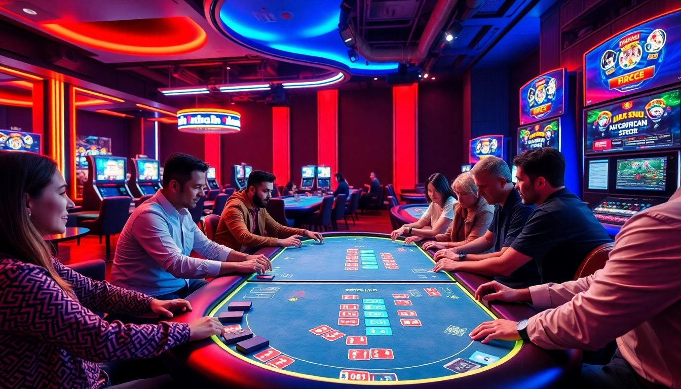 Exciting gaming experience at https://hitclubb.tv/ with vibrant tables and players enjoying card games.