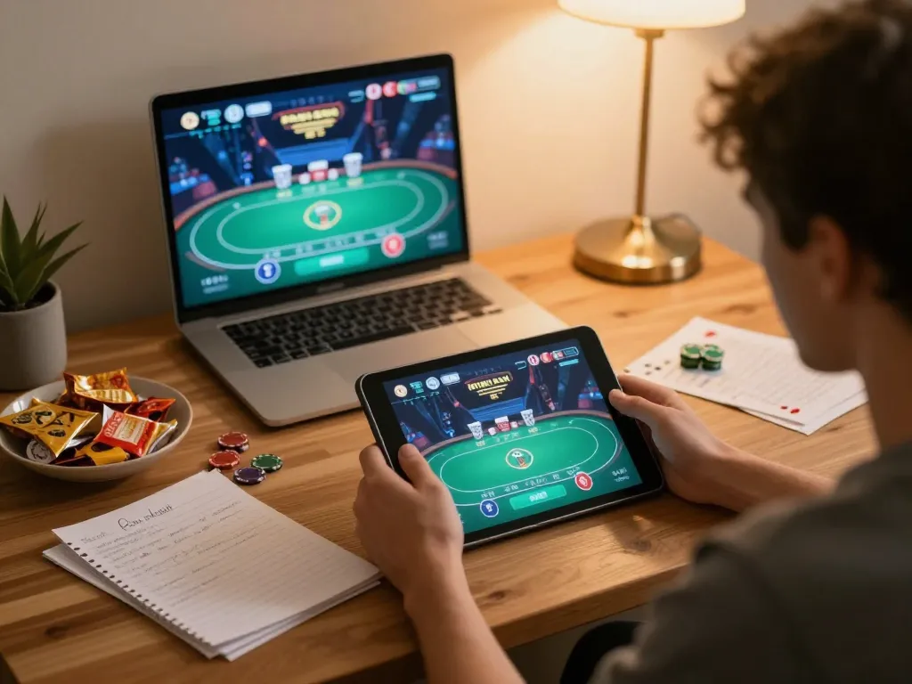 Engage in exciting online gaming at Trang chủ Sky88 with a cozy home setup, focusing on strategy and enjoyment.