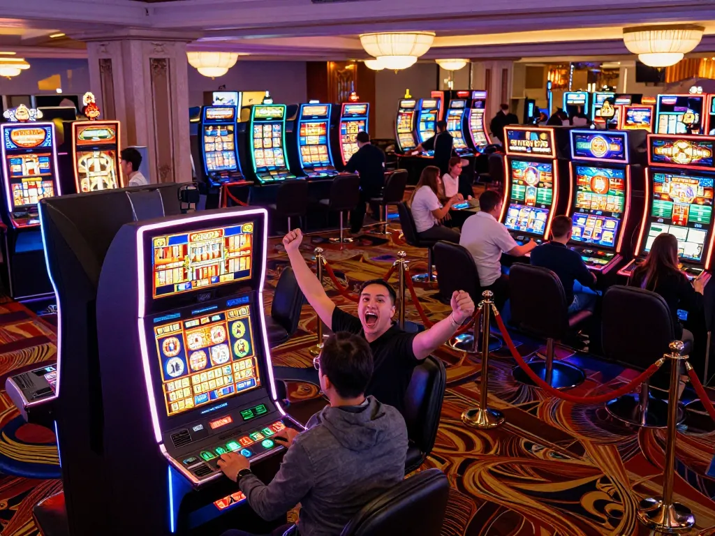 Experience the thrill of winning at https://vin88.is/ with colorful slot machines and jubilant players