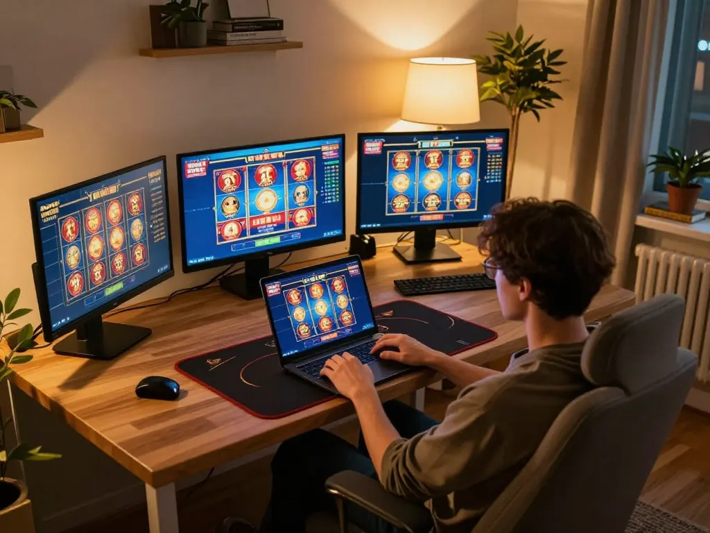 A player enjoying casino games online at home on 678vip.