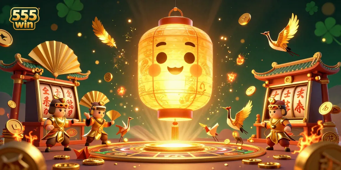 Experience exciting gameplay with 555 win in this vibrant casino scene featuring animated characters and dynamic slot elements.
