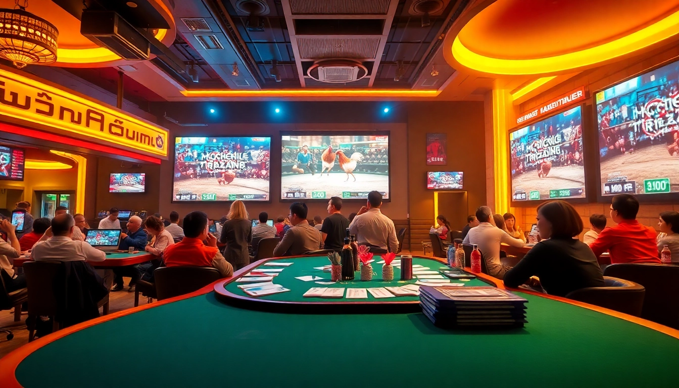 Experience the thrill of đá gà trực tiếp with live betting at a vibrant casino table.