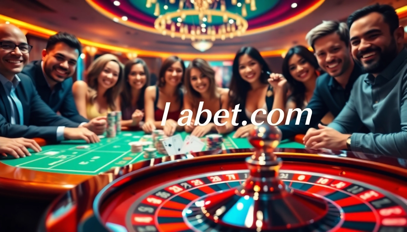 Players enjoying an exciting game at thabet.com casino with vibrant colors and professional ambiance.