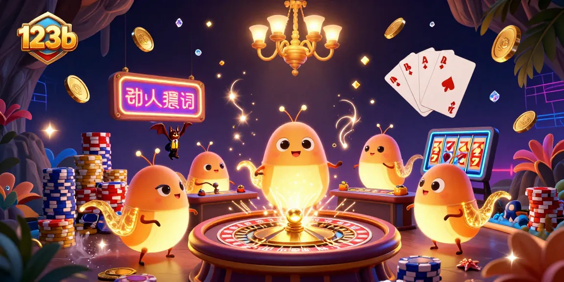 Experience thrilling gameplay at 123b, with vibrant glowworms illuminating the casino adventure.