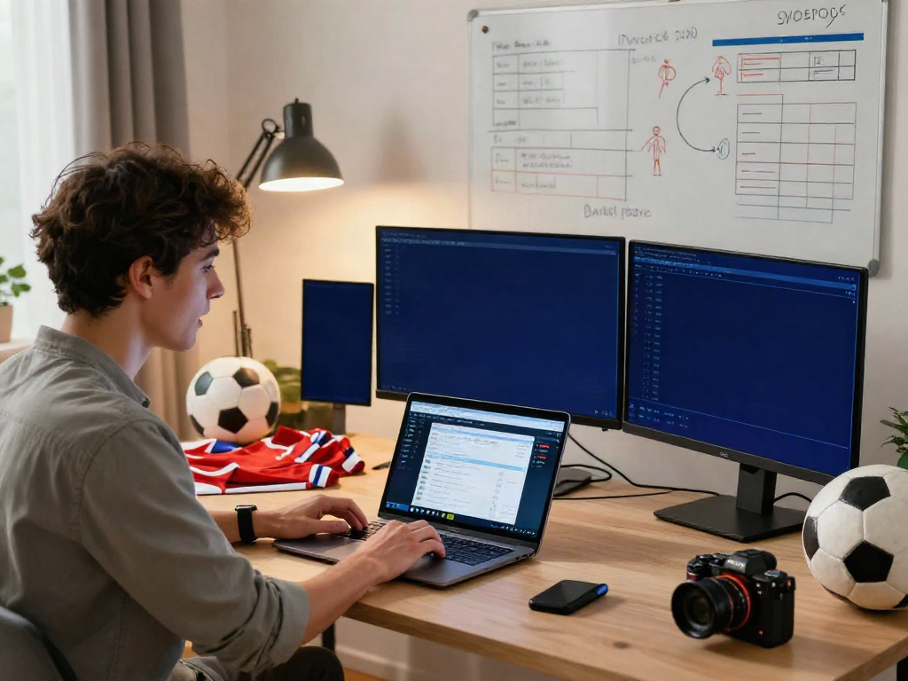 Exciting z bet scene with a young man engaged in sports betting from home.