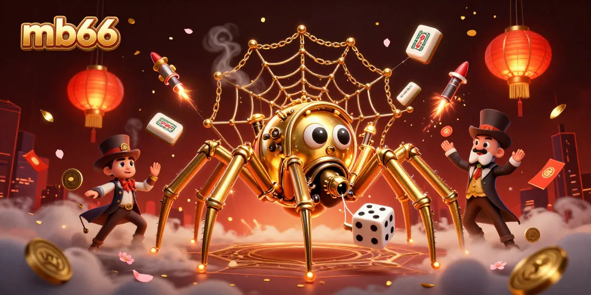 Spin and win big on mb66 with vibrant casino-themed illustration showcasing 3D characters and elements.