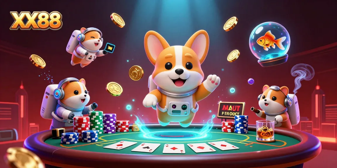 Engage with exciting games at XX88, featuring animated characters in a vibrant casino setting.