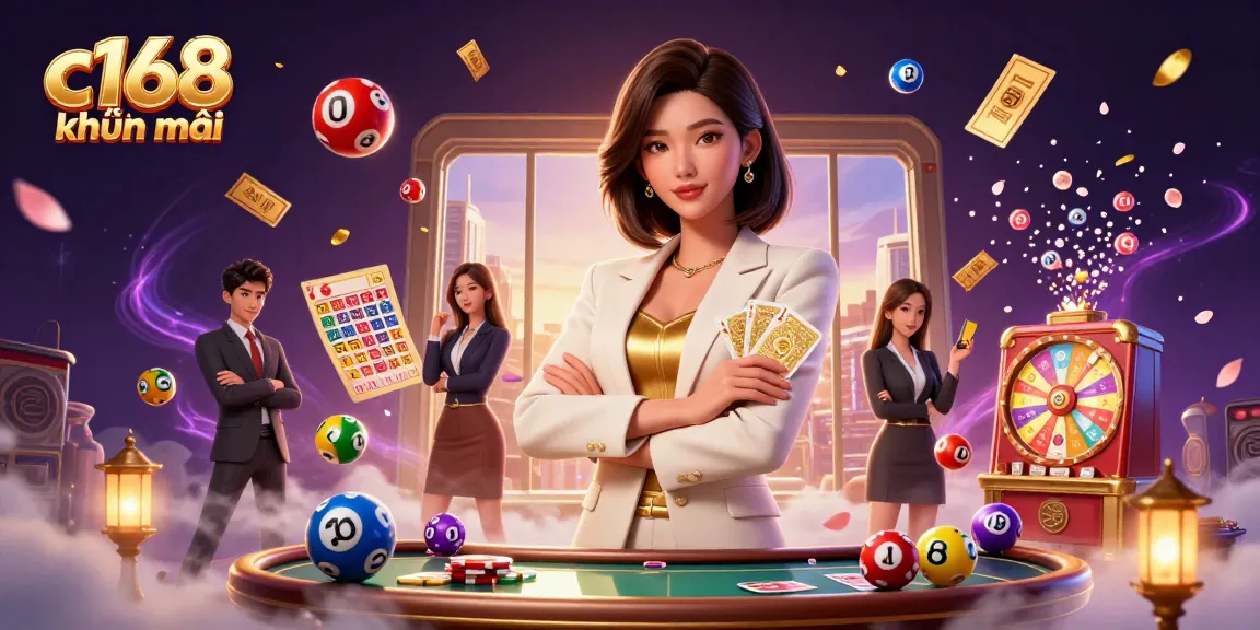 Engage with c168 khuyến mãi through a vibrant 3D illustration showcasing casino fun and excitement.