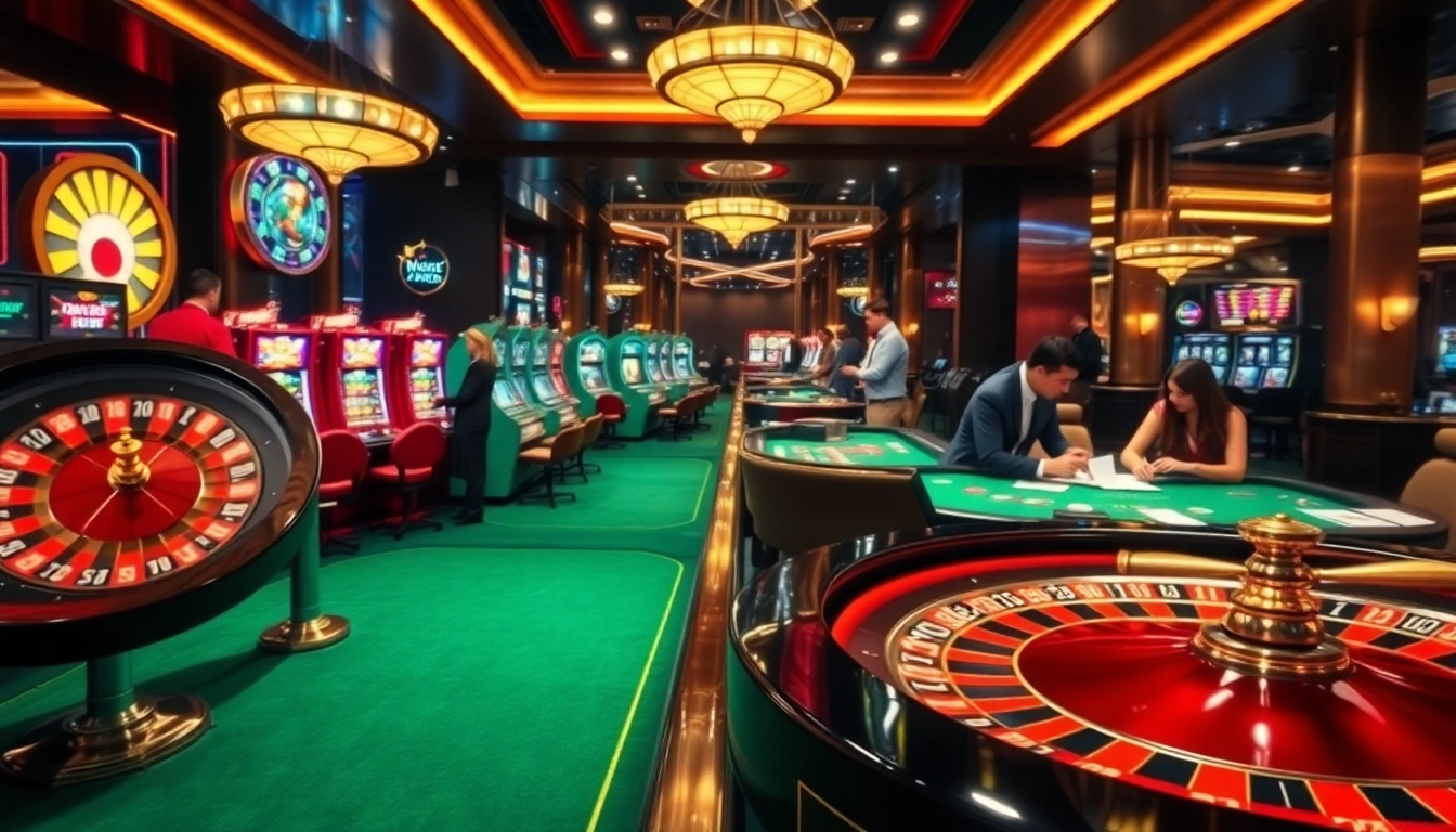 Experience the thrill of gambling at uu88vn.za.com with vibrant casino tables and slot machines.