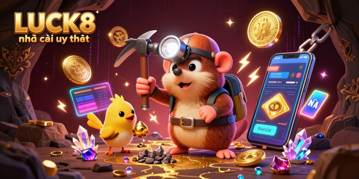 Engage with the thrilling LUCK8 nhà cái uy tín through a vibrant 3D casino scene featuring dynamic treasure hunting.