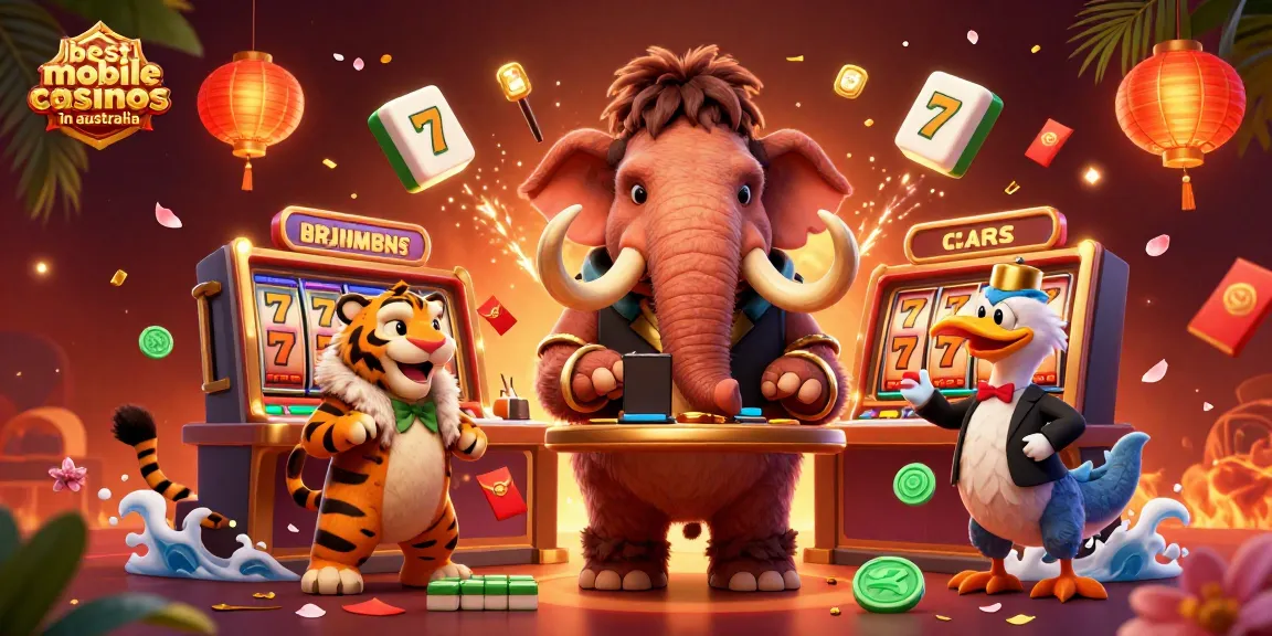 Experience the best mobile casinos in Australia with fun gaming elements and vibrant characters.