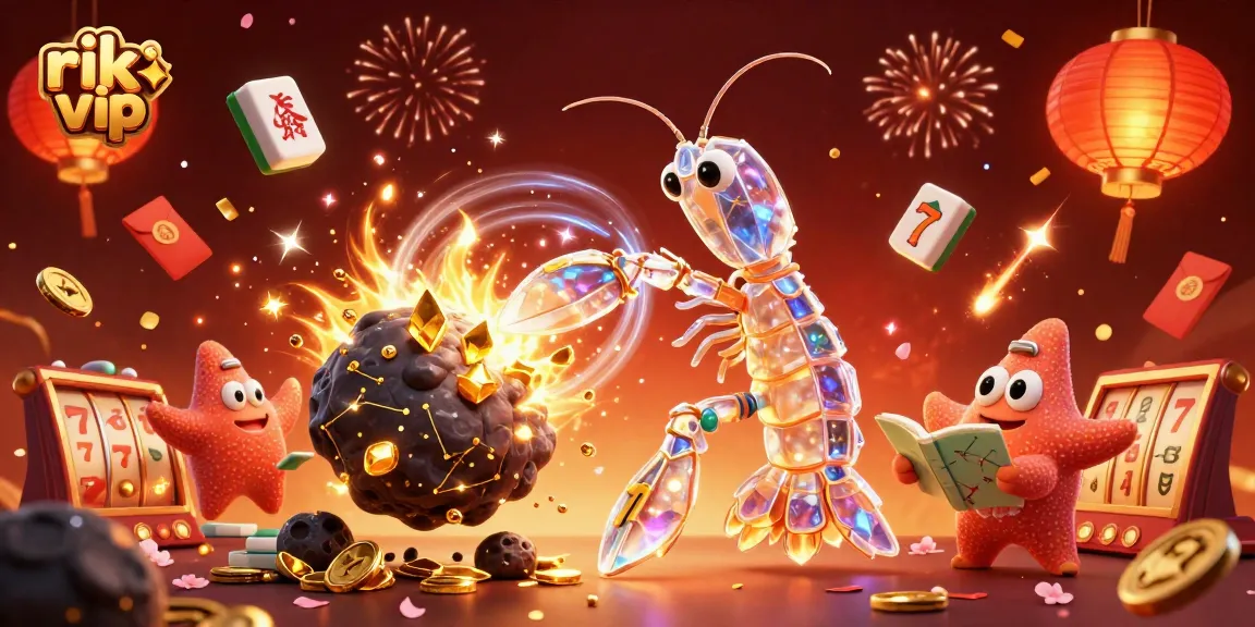 Experience thrilling wins with rik vip in this vibrant 3D casino adventure illustration.